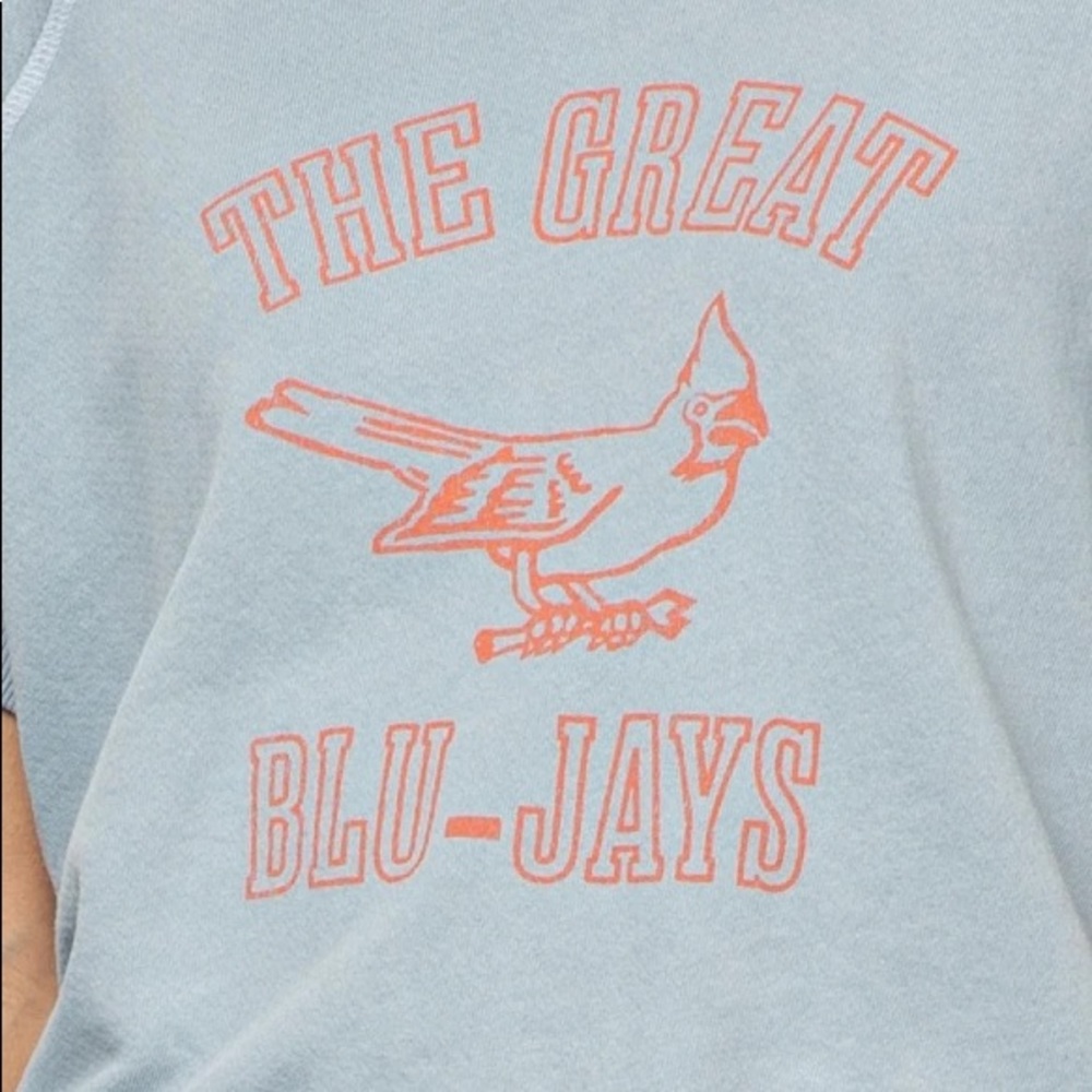 The Great.  Short Sleeve College Sweatshirt Blue Jay 2